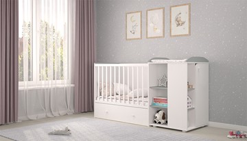 Многофункциональная кровать с комодом POLINI Kids Ameli 800 Белый / Серый, серия AMELI в Пензе - предосмотр 2