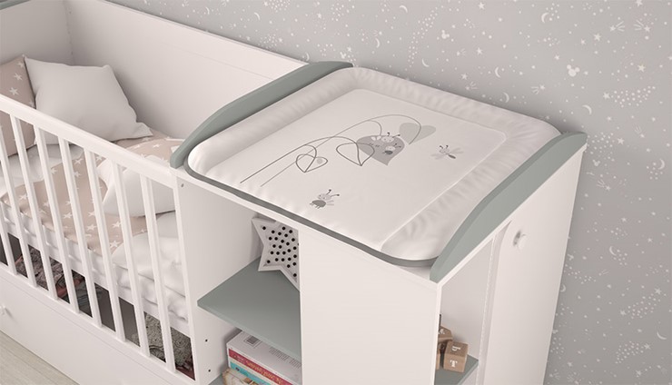 Многофункциональная кровать с комодом POLINI Kids Ameli 800 Белый / Серый, серия AMELI в Пензе - изображение 3