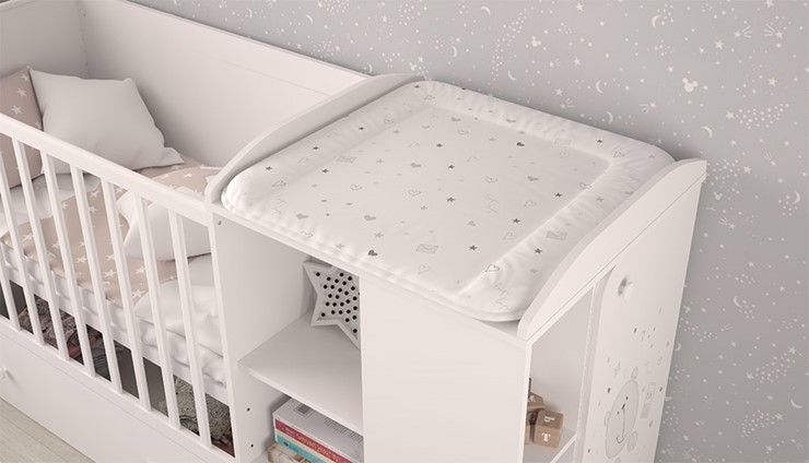 Многофункциональная кровать с комодом POLINI Kids French 800 TEDDY Белый в Пензе - изображение 5