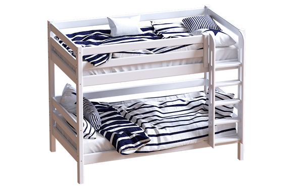 Детская 2-ярусная кровать Авалон, восковая эмаль с прямой лестницей в Пензе - изображение
