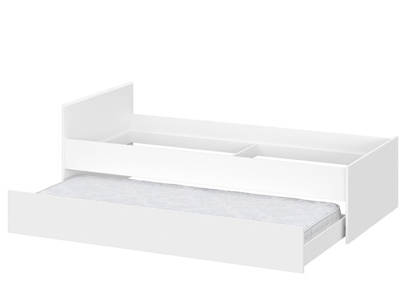 Детская выкатная кровать Токио, белый текстурный (одинарная (0,9х2,0) + выкатная) в Пензе - изображение