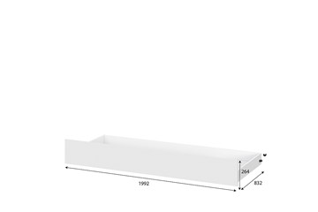 Детская выкатная кровать Токио, белый текстурный (одинарная (0,9х2,0) + выкатная) в Пензе - предосмотр 4