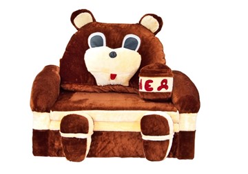 Детский диван Медведь с подушкой, ширина 120 см в Пензе