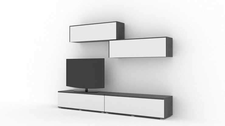 Гостиный гарнитур Куб (Cube), цвет Белый софт, Черный ясень в Пензе - изображение 1