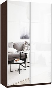 Шкаф Прайм (Зеркало/Белое стекло) 1200x570x2300, венге в Пензе - предосмотр