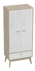 Шкаф для одежды Калгари, Дуб натуральный светлый/Белый матовый в Пензе