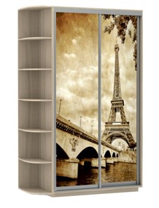 Шкаф Хит, 1500x600x2200, фотопечать, со стеллажом, париж, шимо светлый в Пензе
