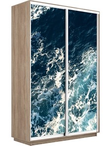 Шкаф 2-дверный Экспресс 1400x600x2400, Морские волны/дуб сонома в Пензе