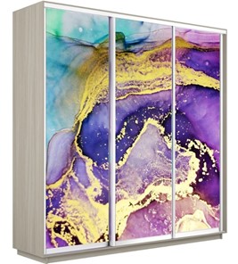 Шкаф Экспресс 1800х600х2200, Абстракция фиолетово-золотая/шимо светлый в Пензе
