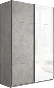 Шкаф двухдверный Прайм (ДСП/Белое стекло) 1400x570x2300, бетон в Пензе
