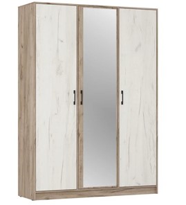 Шкаф трехдверный ШР3/1 Соната с зеркалом Дуб Крафт Серый - Дуб Крафт Белый в Пензе