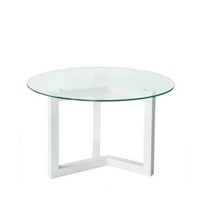 Круглый стол Оникс-8, Выбеленный дуб/Прозрачное стекло в Пензе