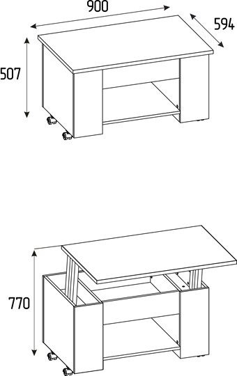 Журнальный стол-трансформер Леон 219 в Пензе - изображение 1