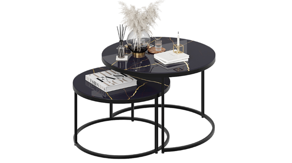 Журнальный столик Вега (Черный, Стекло Черный золото) в Пензе - изображение