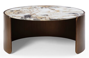 Круглый журнальный стол CT3095CL (D90) белая керамика /бронзовый в Пензе