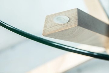 Круглый столик Оникс-3, Натуральный массив/Прозрачное стекло в Пензе - предосмотр 2