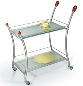 Стол сервировочный Поло, металлик/прозрачное стекло в Пензе