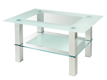 Стеклянный стол Кристалл 2 (алюминий-прозрачное) в Пензе