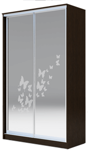 Шкаф 2400х1682х420 два зеркала, "Бабочки" ХИТ 24-4-17-66-05 Венге Аруба в Пензе