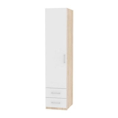 Распашной шкаф Риал (H20) 198х45х45 ручка рейлинг, Белый/ДСС в Пензе - изображение