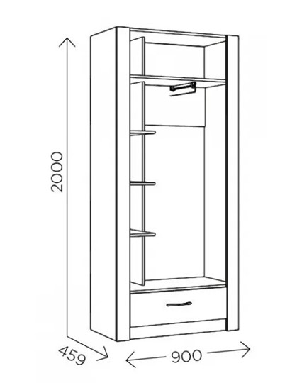 Шкаф гардеробный Ева 5 М1 дуб ирландский/белый матовый в Пензе - изображение 2