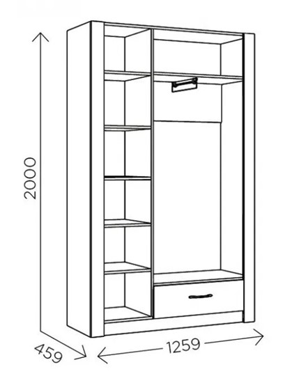Шкаф гардеробный Ева 5 М2 дуб ирландский/белый матовый в Пензе - изображение 2