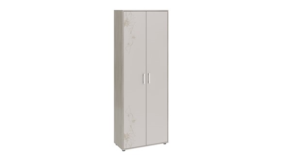 Распашной шкаф комбинированный Витра тип 1 (Ясень шимо/Сатин матовый с рисунком) в Пензе - изображение