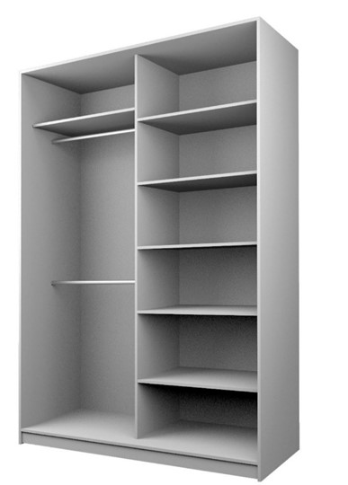 Шкаф 2-х дверный MAX МШ-23-6-16-22, Профиль Серебро/Цвет Белый/Oracal Шоколад в Пензе - изображение 1