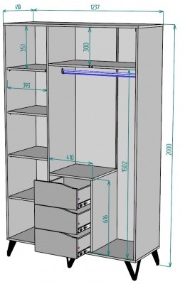 Трехдверный шкаф Дельта H141_M, ЯШС в Пензе - изображение 1
