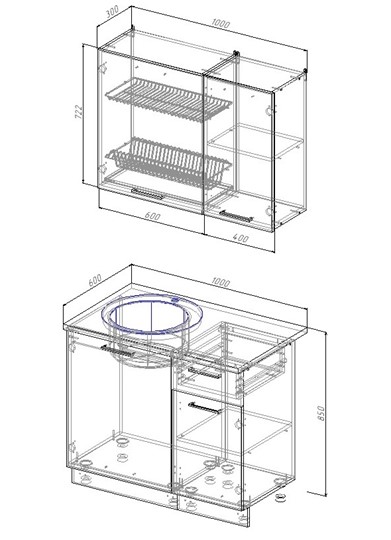 Модульный кухонный гарнитур Дубай-1000 в Пензе - изображение 1