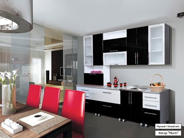 Кухня Мыло 224 2600, цвет Черный/Белый металлик в Пензе