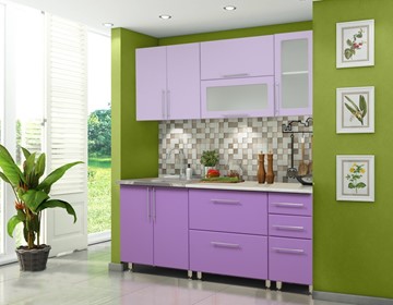 Кухонный гарнитур Мыло 224 2000х718, цвет Фиолет/Пастель фиолет в Пензе