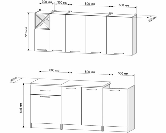 Кухонный гарнитур Милана 1,9 м (Бетон Пайн темный) в Пензе - изображение 2