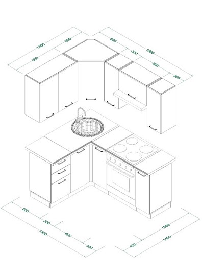 Гарнитур кухонный МК ТЕХНО Комплект №9 1,4х1,8м угловая ПВХ Оленна в Пензе - изображение 9