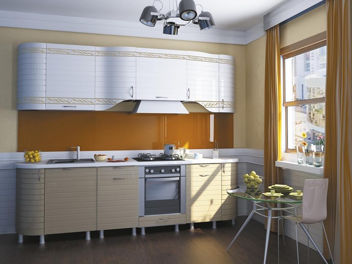 Кухонный гарнитур Анастасия цвет капучино 2 (260 см) в Пензе - изображение