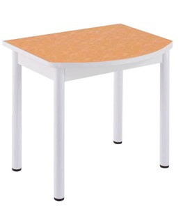 Кухонный пристенный стол НСПГ-02 ПЛ1, цветы манго/белое ЛДСП/36 прямые трубки крашеные белый в Пензе
