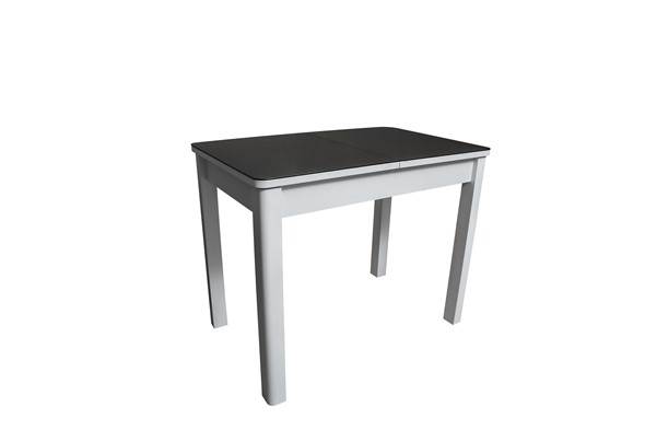 Кухонный стол раздвижной Айсберг-2СТ белое/черное/прямые массив в Пензе - изображение