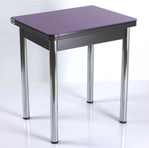 Кухонный пристенный стол СПА-02 СТ2, венге ЛДСП/стекло фиолетовый/39 прямые трубки хром в Пензе