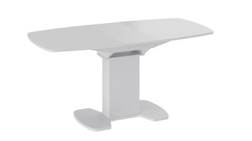 Кухонный раздвижной стол Портофино (СМ(ТД)-105.02.11(1)), цвет Белый глянец/Стекло белое в Пензе - предосмотр 1