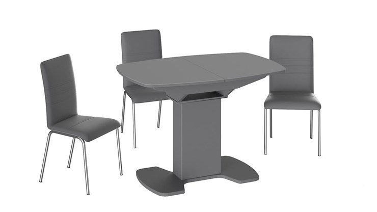 Раздвижной стол Портофино (СМ(ТД)-105.01.11(1)), цвет Серое/Стекло серое матовое LUX в Пензе - изображение 2