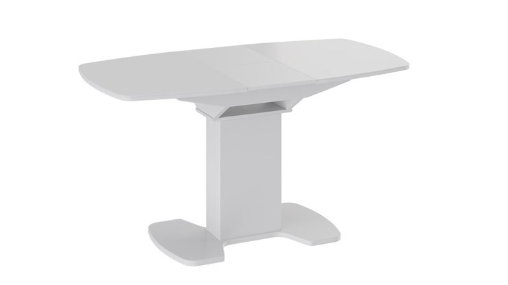 Кухонный раскладной стол Портофино (СМ(ТД)-105.01.11(1)), цвет  Белый глянец/Стекло белое в Пензе - изображение 2