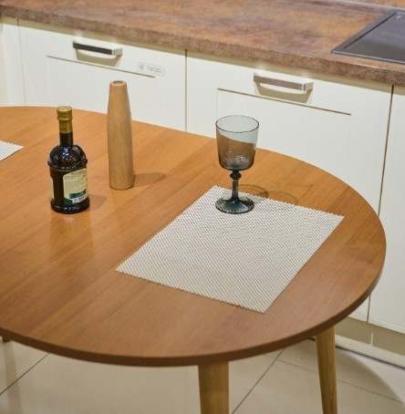 Кухонный раздвижной круглый стол Орех Гварнери д. 90 см ЛДСП в Пензе - изображение 7