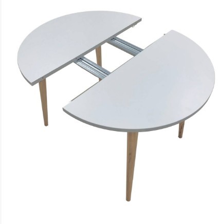 Кухонный раздвижной круглый стол Серый камень 90*90 см ЛДСП в Пензе - изображение 4
