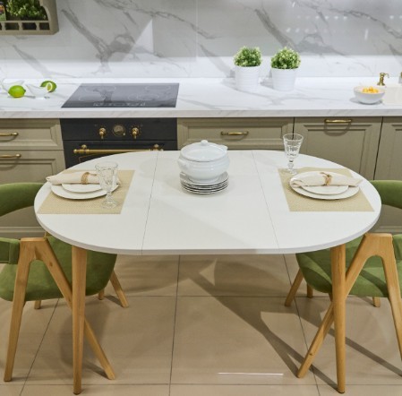 Кухонный раздвижной круглый стол Серый камень 90*90 см ЛДСП в Пензе - изображение 6