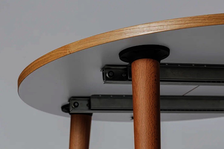 Кухонный раздвижной круглый стол Шпон Дуба д. 90 см МДФ в Пензе - изображение 7