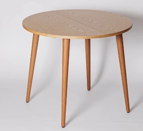 Кухонный стол круглый Шпон Дуба 677 С д. 100 см МДФ в Пензе - изображение