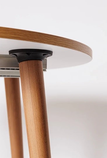 Кухонный стол круглый Шпон Дуба 677 С д. 100 см МДФ в Пензе - изображение 4