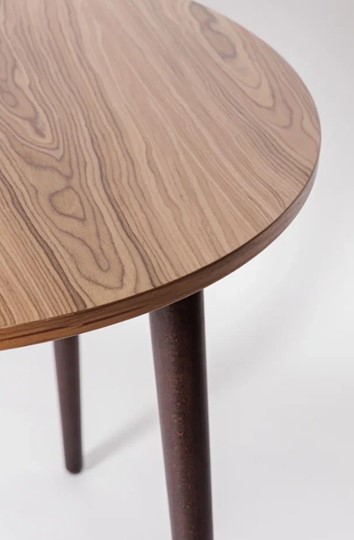 Кухонный стол круглый Шпон Ореха д. 100 см МДФ светлый орех в Пензе - изображение 1