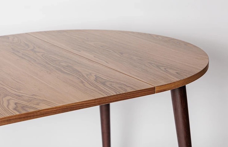 Кухонный стол круглый Шпон Ореха д. 100 см МДФ светлый орех в Пензе - изображение 17