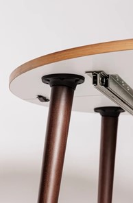 Кухонный стол круглый Шпон Ореха д. 100 см МДФ светлый орех в Пензе - предосмотр 4